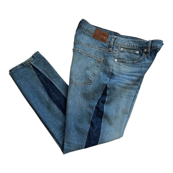 Madewell Jeans Womens 28T Hi-Rise Slim Boy Two Tone Denim Ankle Distressed Boho - Picture 13 of 13